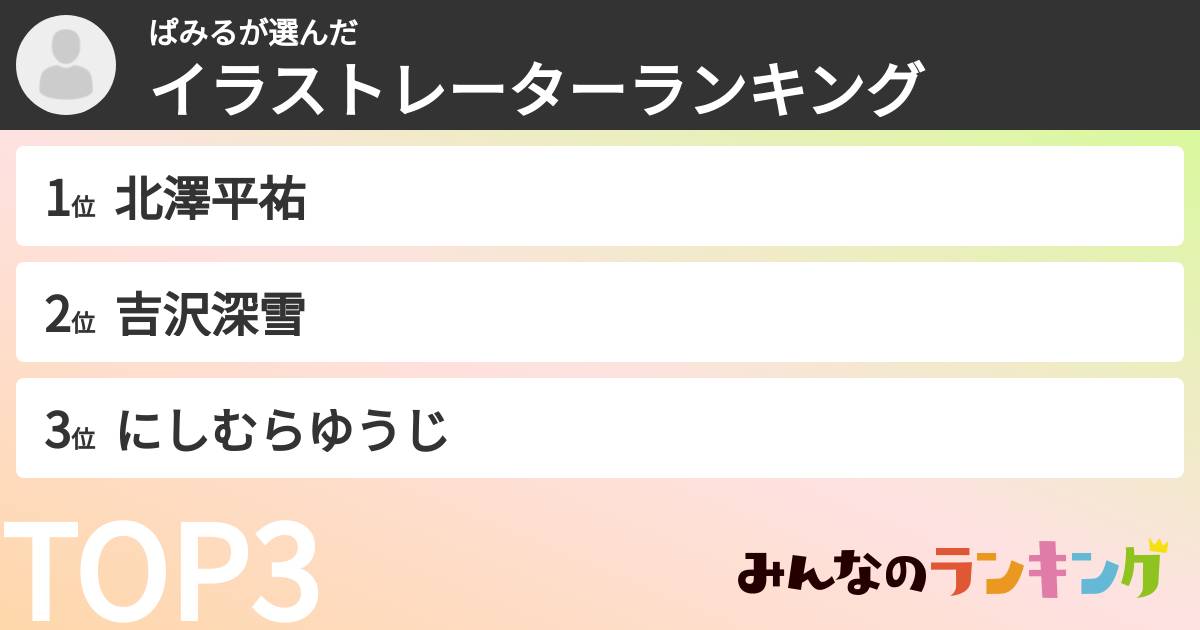 ぱみるさんの「イラストレーターランキング」