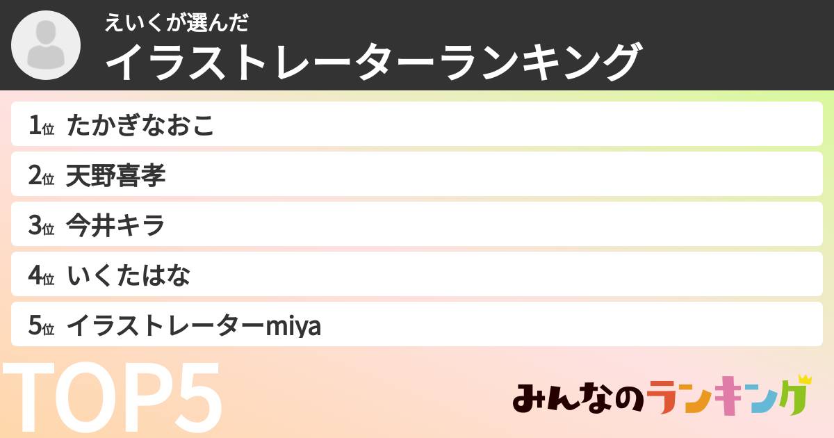えいくさんの「イラストレーターランキング」