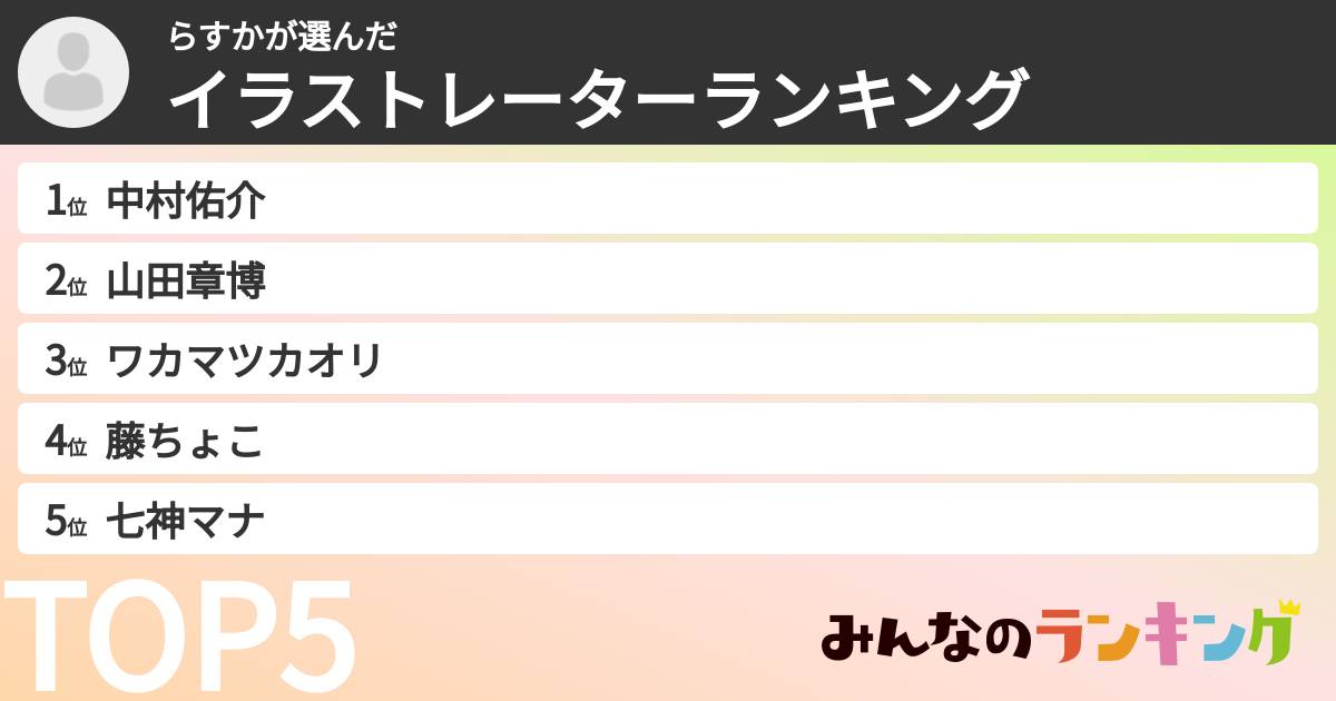 らすかさんの「イラストレーターランキング」
