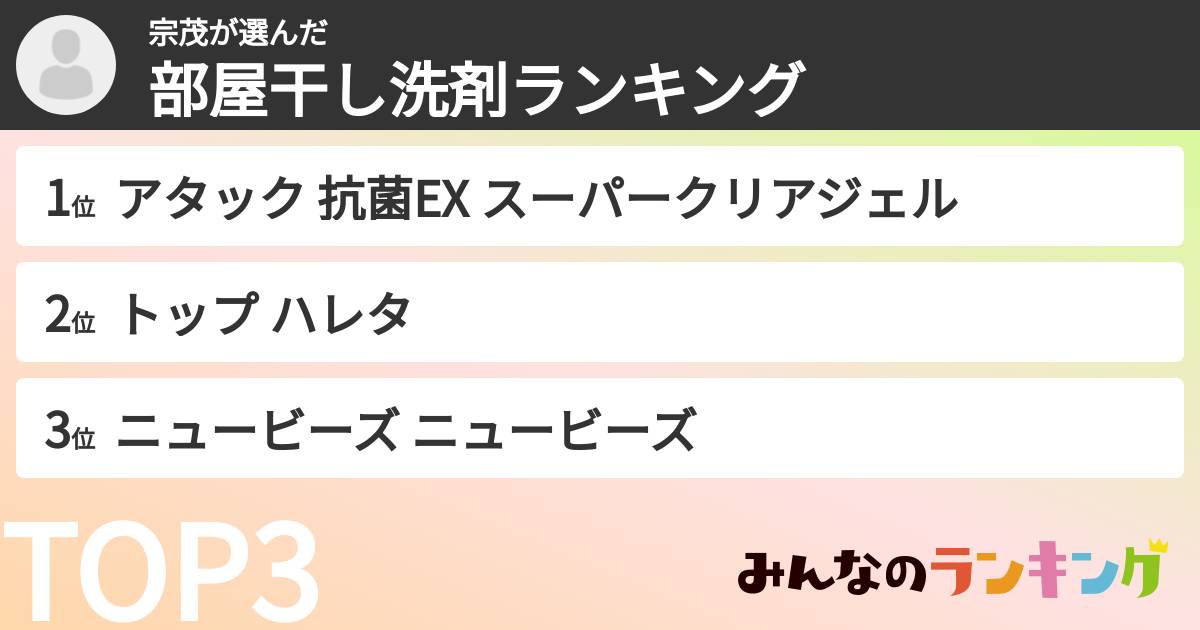 宗茂さんの「部屋干し洗剤ランキング」