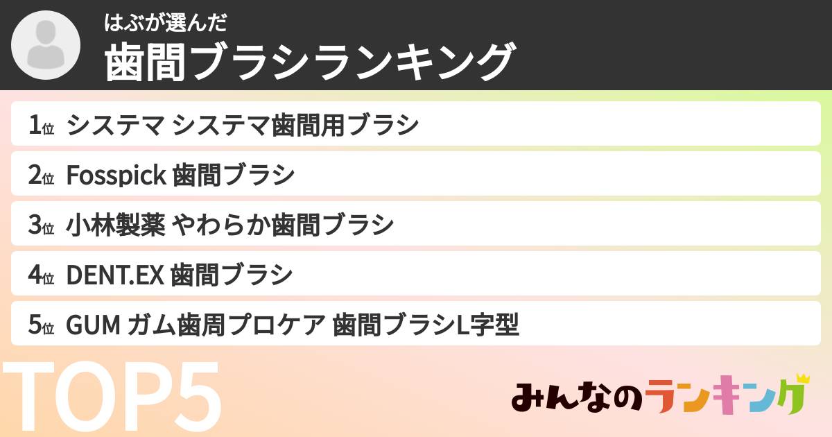 はぶさんの「歯間ブラシランキング」