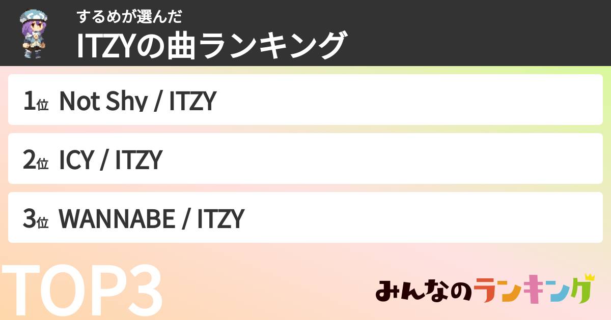 するめさんの「ITZYの曲ランキング」
