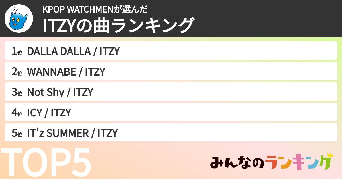 KPOP WATCHMENさんの「ITZYの曲ランキング」