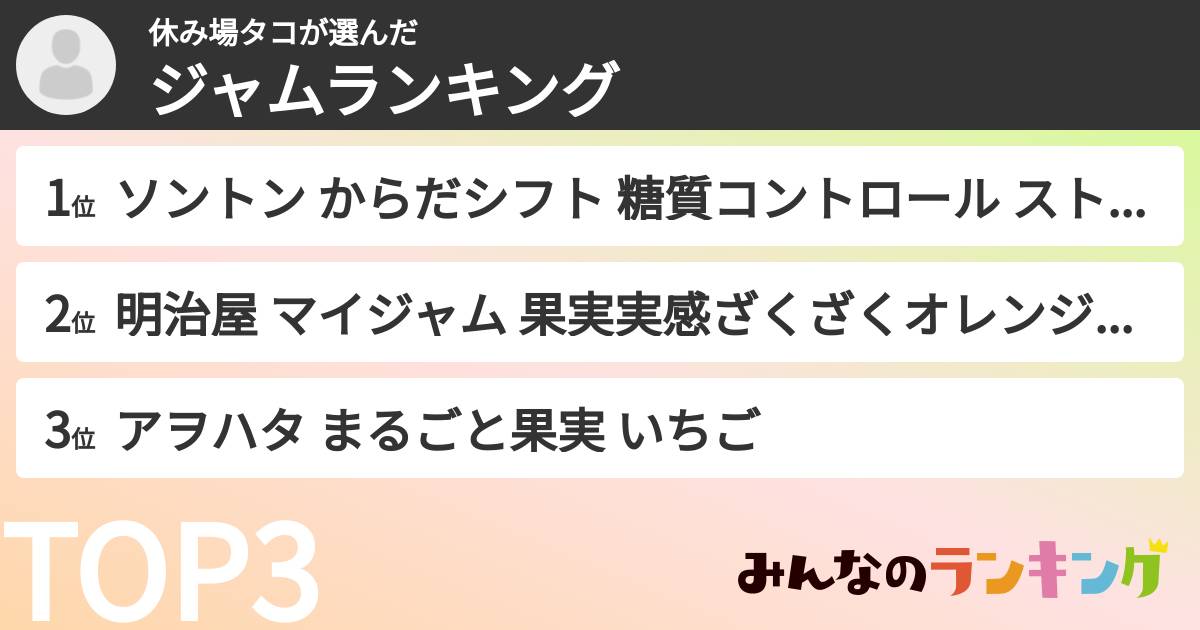 休み場タコさんの「ジャムランキング」