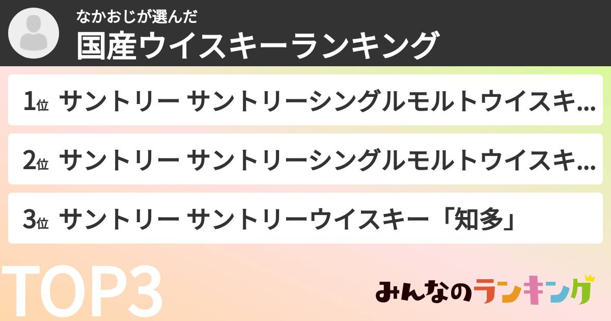 なかおじさんの「国産ウイスキーランキング」