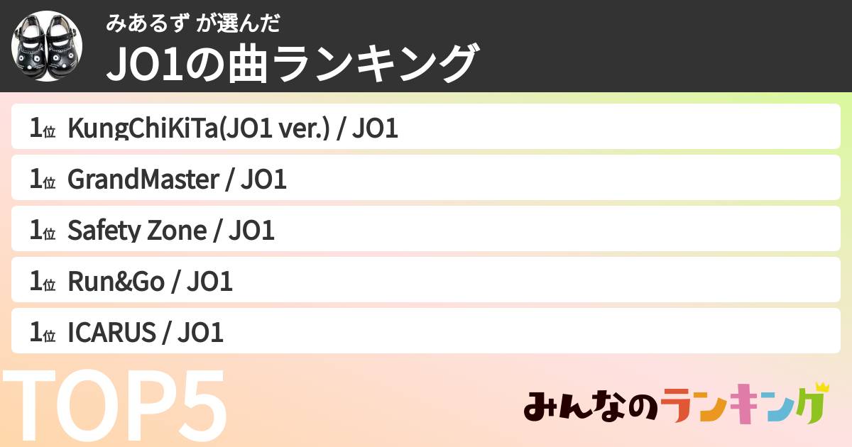 みあるず さんの「JO1の曲ランキング」