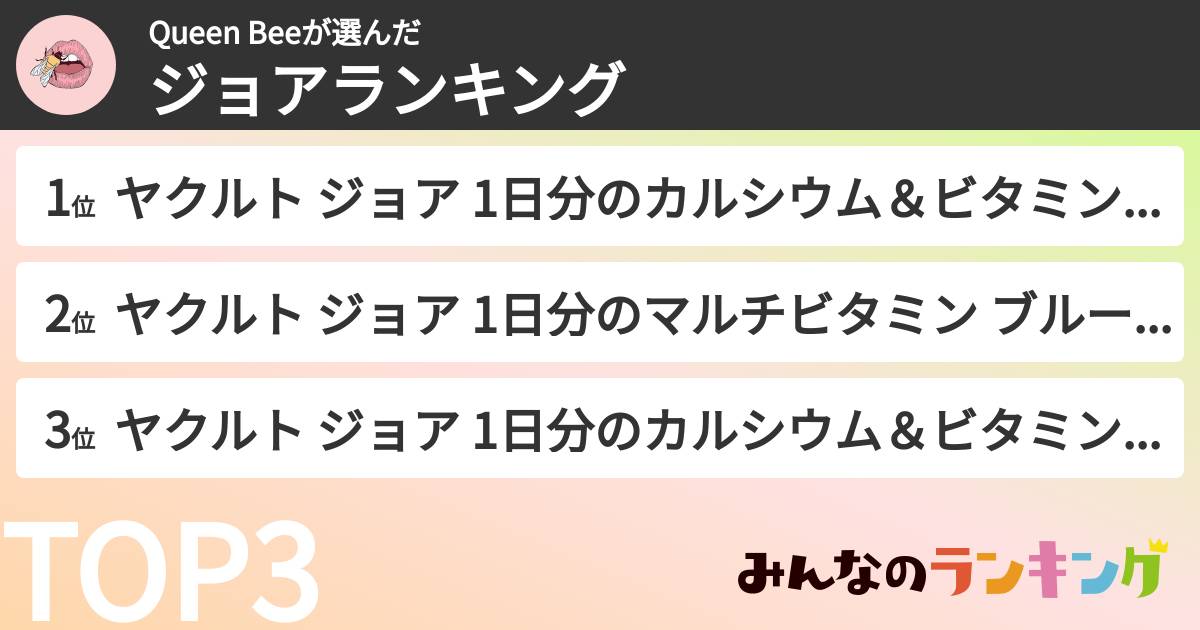 Queen Beeさんの「ジョアランキング」