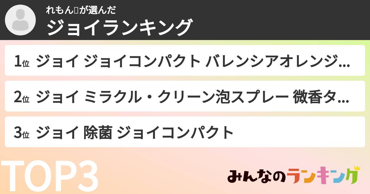 れもん🍋さんの「ジョイランキング」