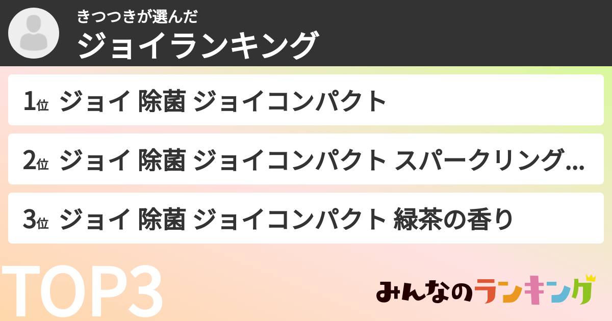 きつつきさんの「ジョイランキング」