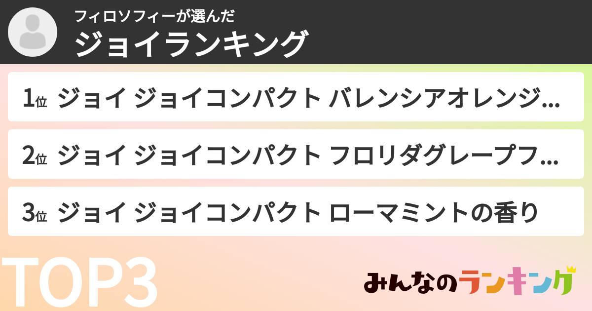 フィロソフィーさんの「ジョイランキング」