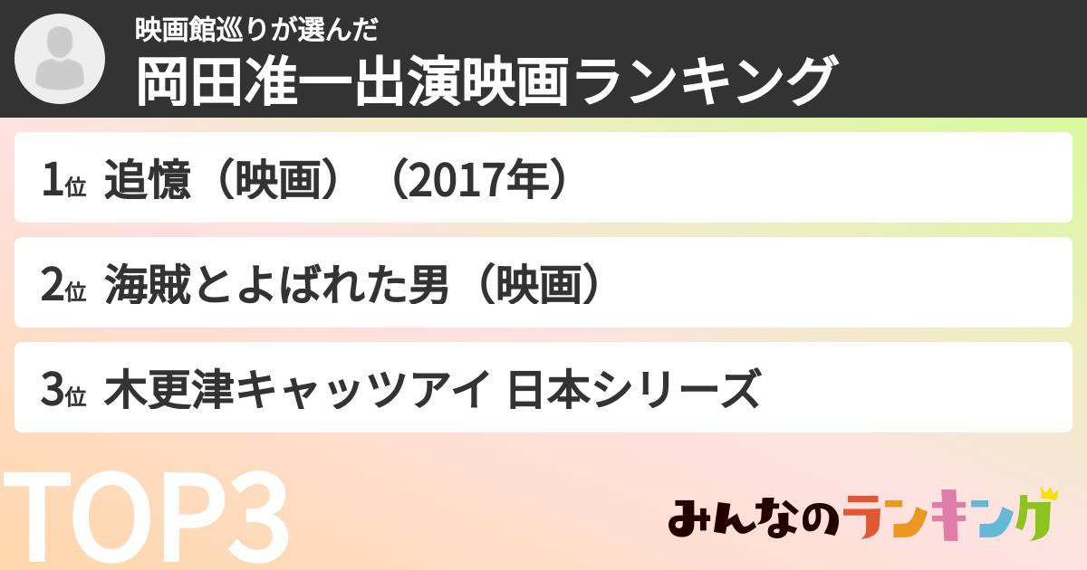 映画館巡りさんの「岡田准一出演映画ランキング」