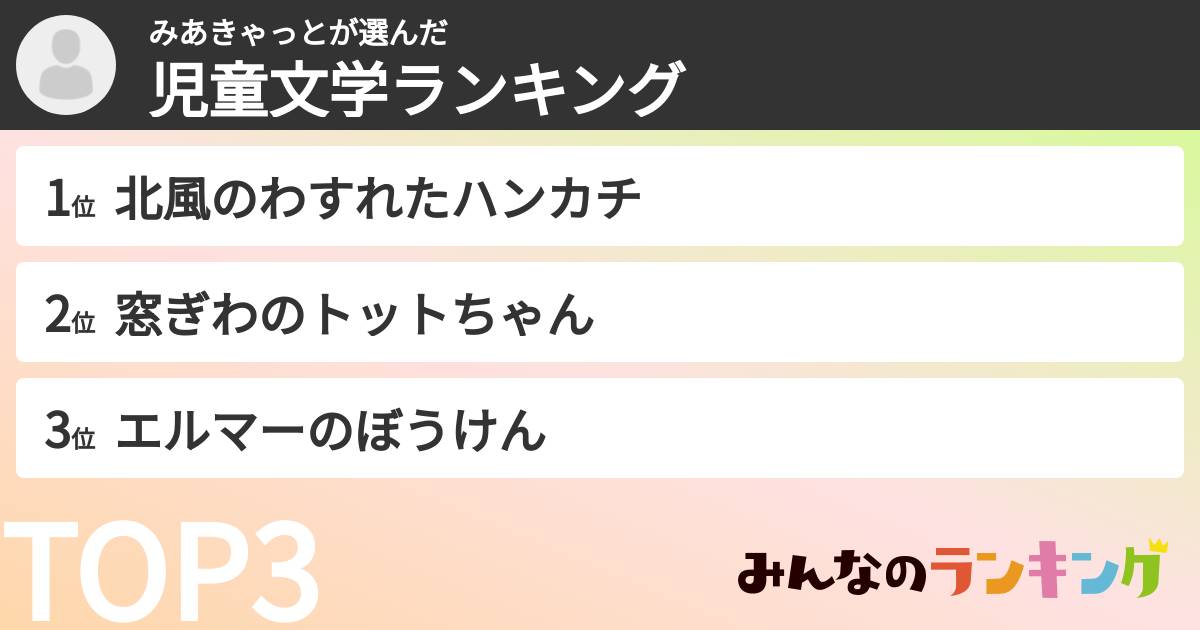 みあきゃっとさんの「児童文学ランキング」