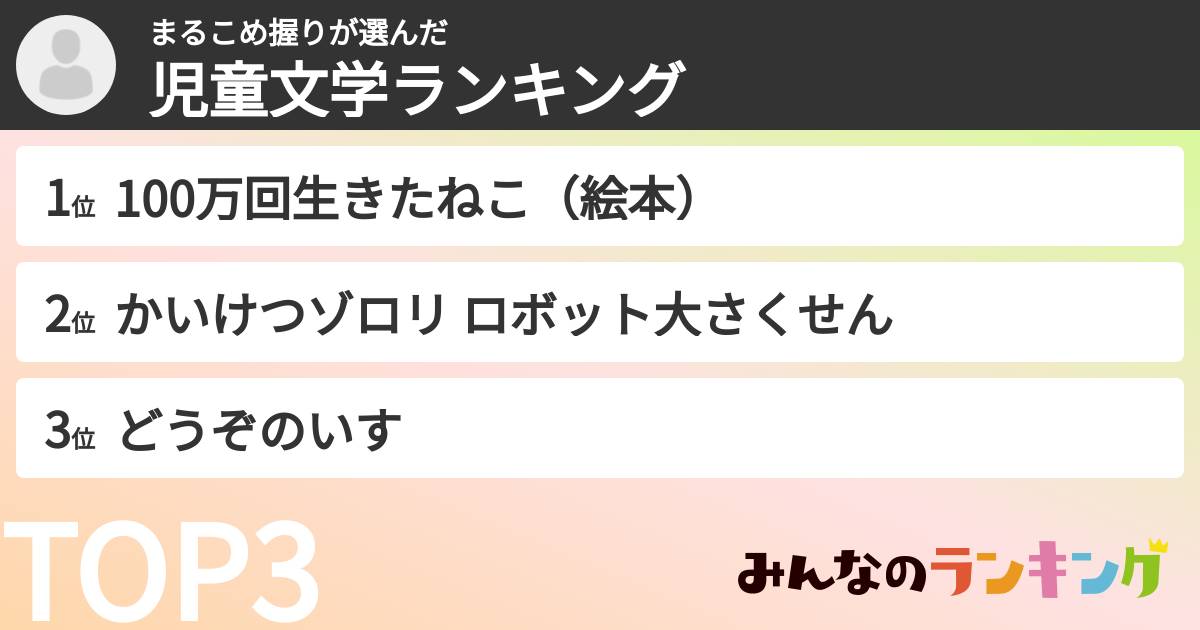 まるこめ握りさんの「児童文学ランキング」