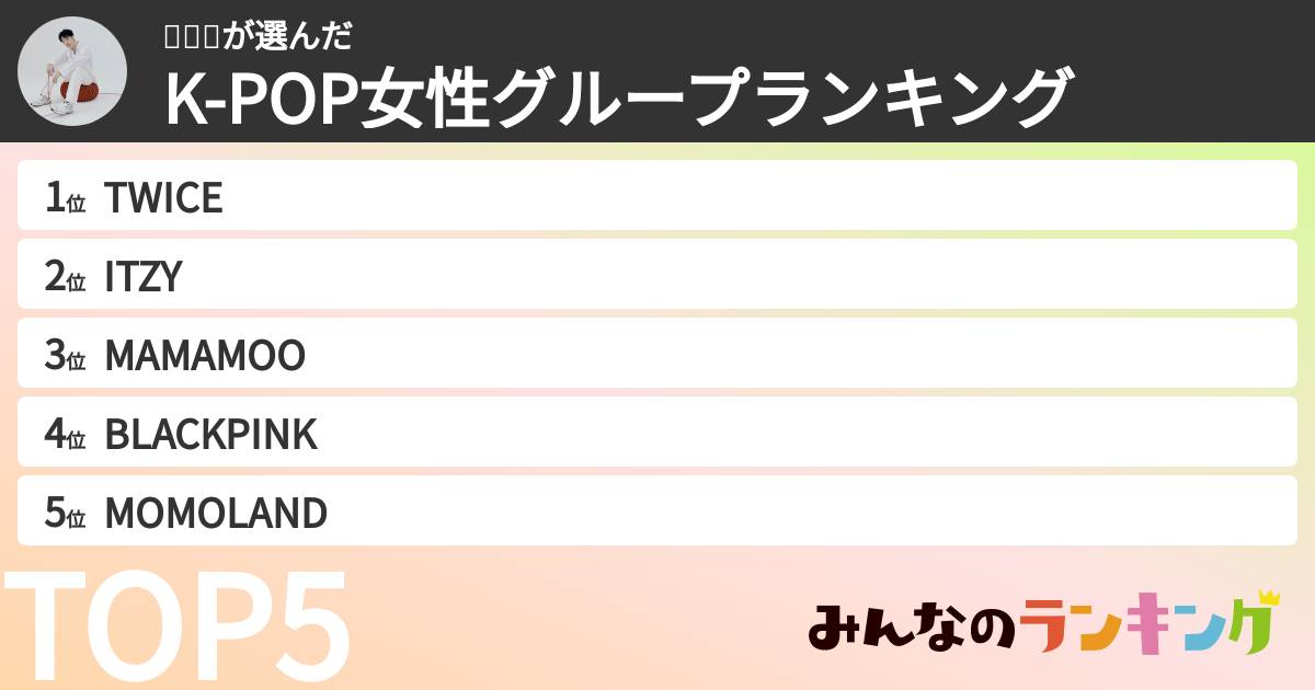 나츠미さんの「K-POP女性グループランキング」