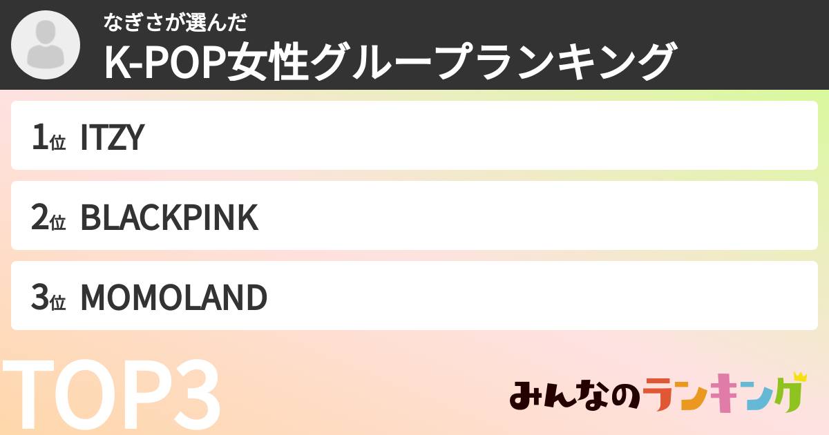 なぎささんの「K-POP女性グループランキング」