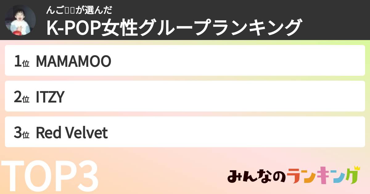 んご👼🤡さんの「K-POP女性グループランキング」