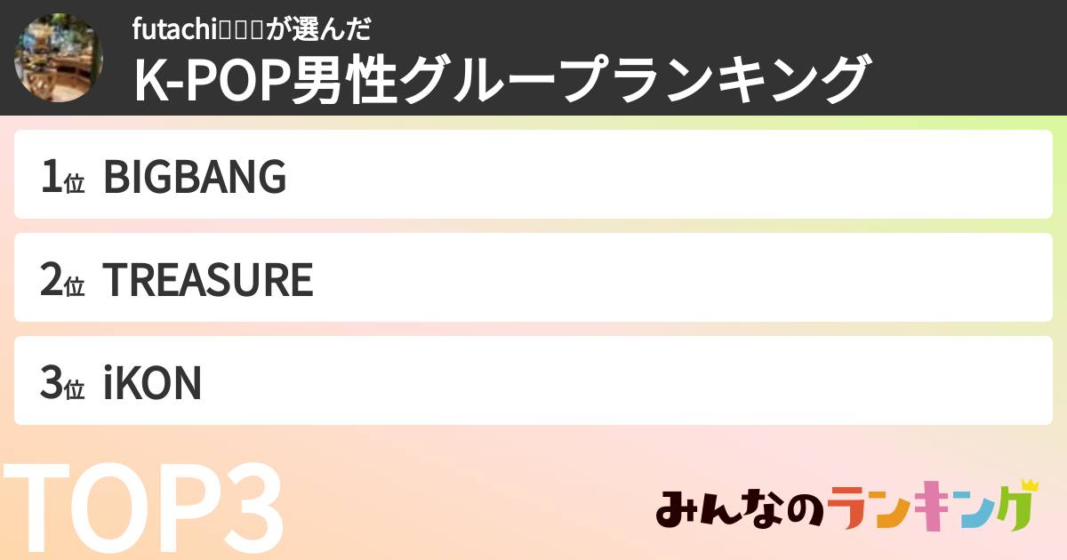 futachi☮️💎🤗さんの「K-POP男性グループランキング」