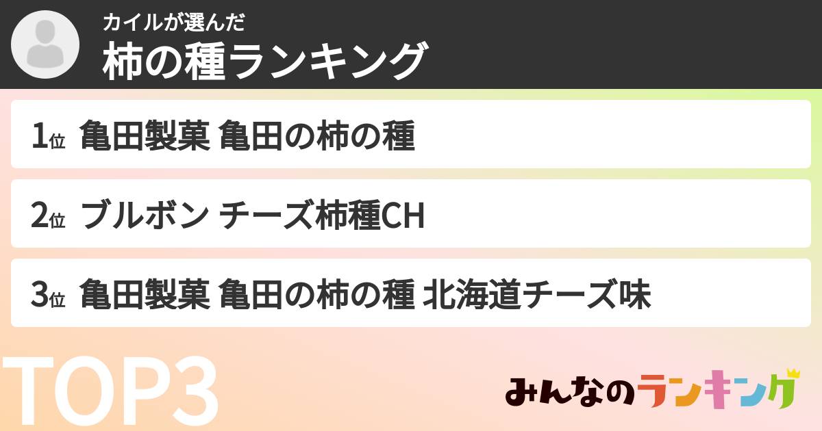 カイルさんの「柿の種ランキング」