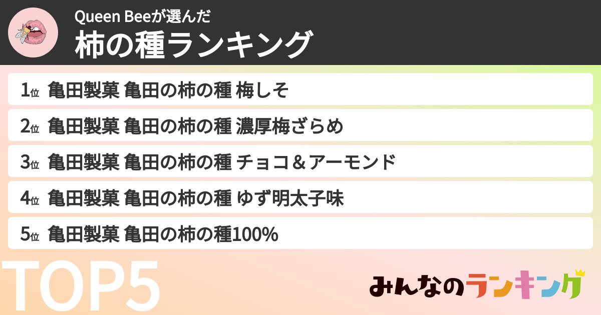 Queen Beeさんの「柿の種ランキング」