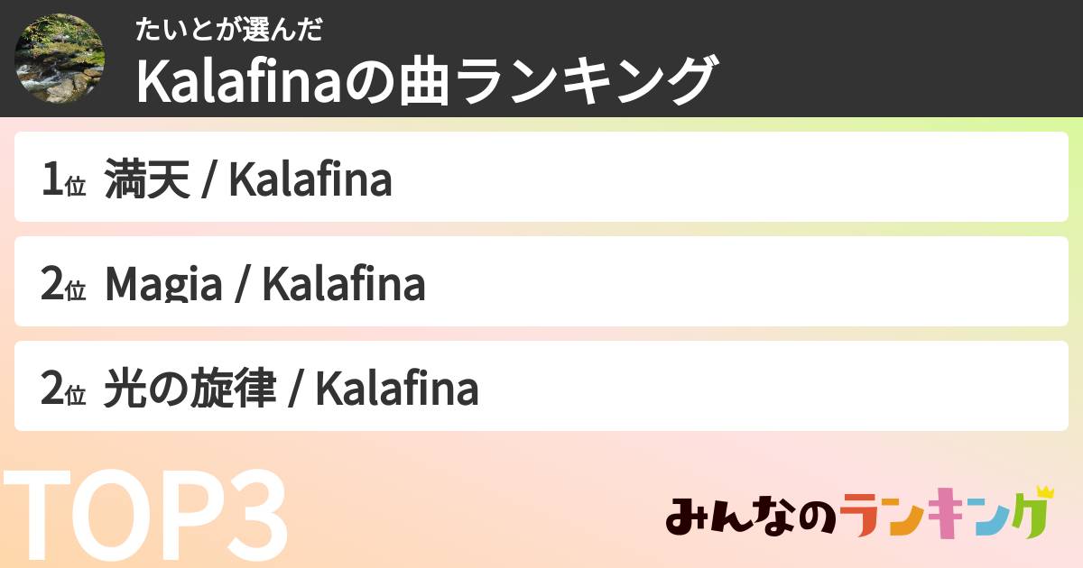 たいとさんの「Kalafinaの曲ランキング」