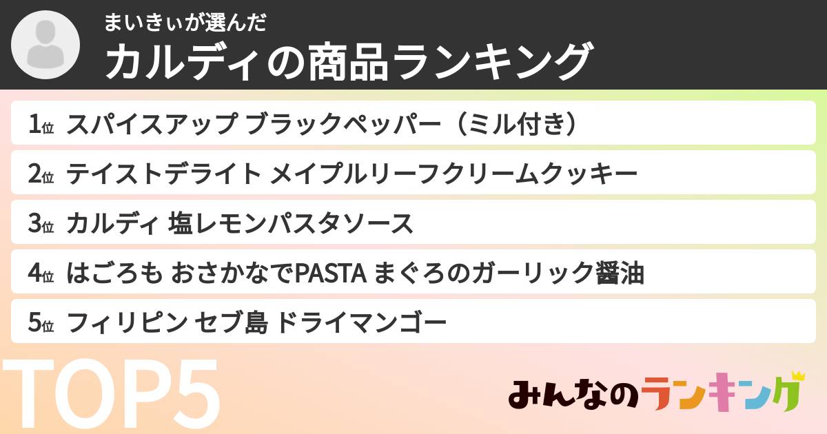まいきぃさんの「カルディの商品ランキング」