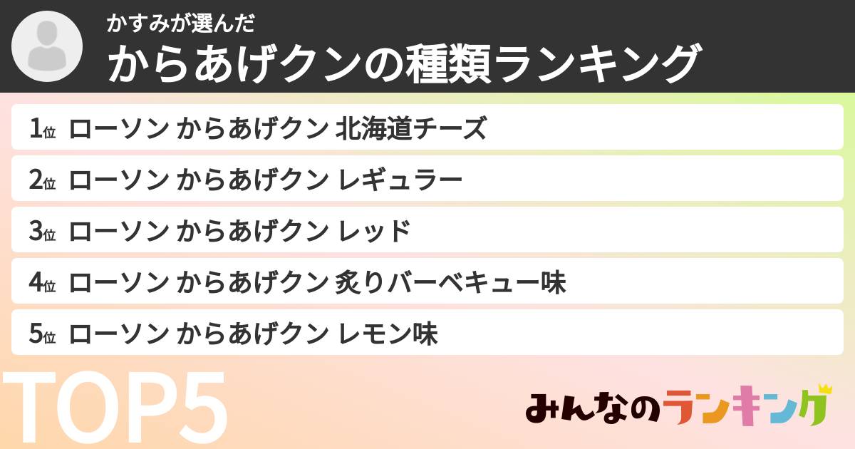 かすみさんの「からあげクンの種類ランキング」