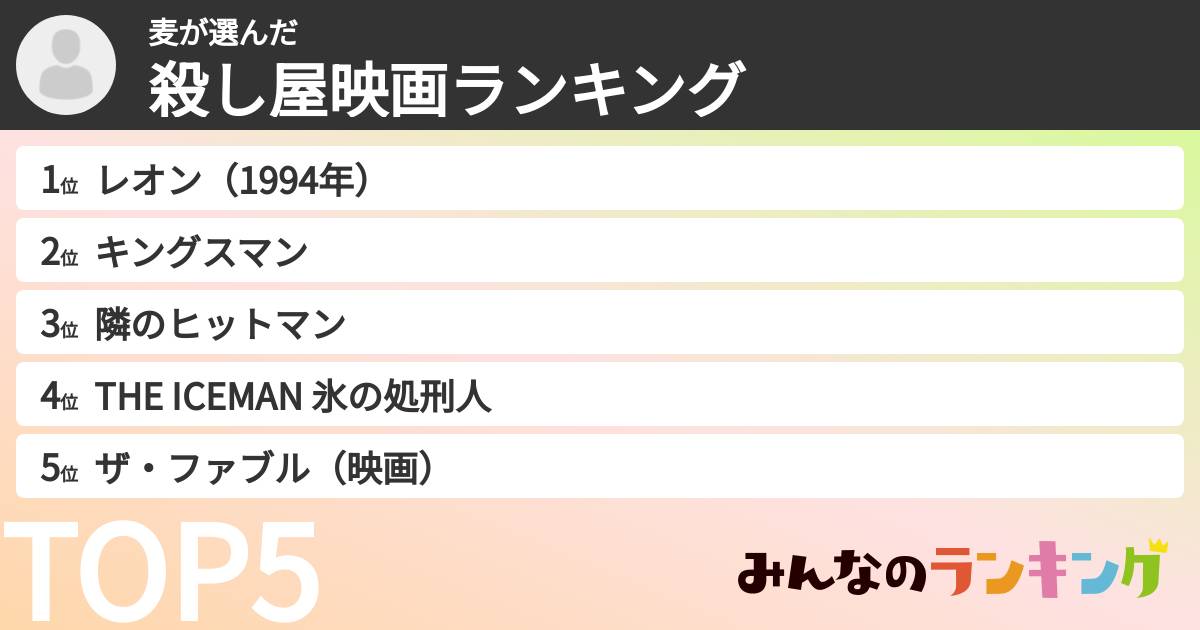 麦さんの「殺し屋映画ランキング」