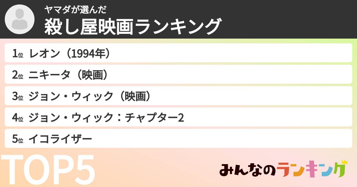 ヤマダさんの「殺し屋映画ランキング」