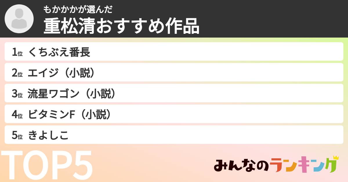 もかかかさんの「重松清おすすめ作品」