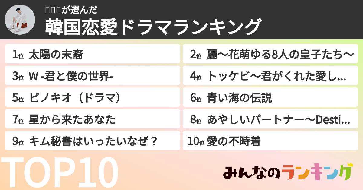 나츠미さんの「韓国恋愛ドラマランキング」