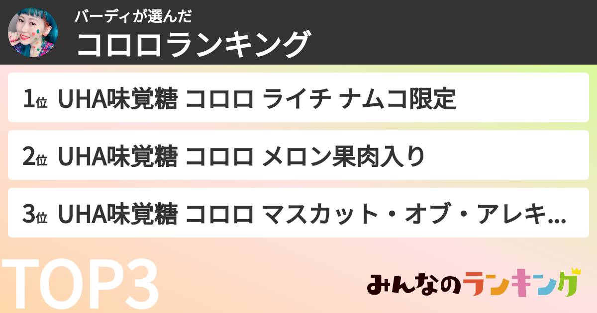 バーディさんの「コロロランキング」
