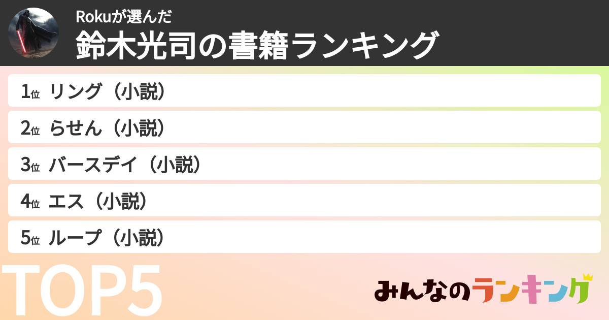 Rokuさんの「鈴木光司の書籍ランキング」