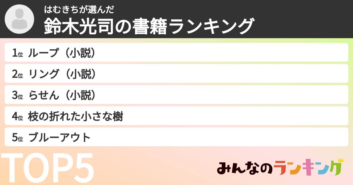 はむきちさんの「鈴木光司の書籍ランキング」