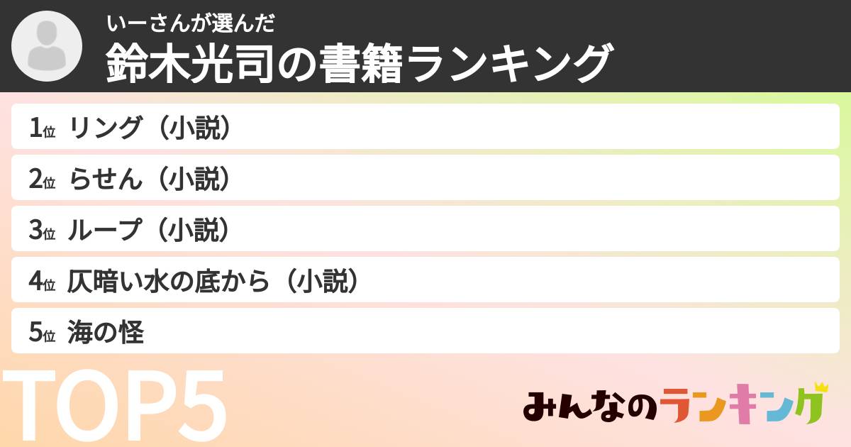 いーさんさんの「鈴木光司の書籍ランキング」
