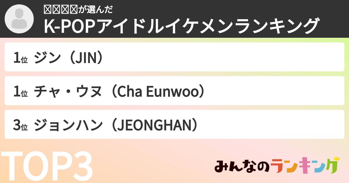 𝙼𝚒𝚔𝚊さんの「K-POPアイドルイケメンランキング」