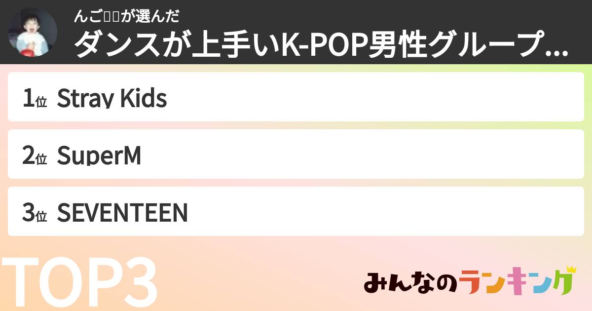 んご👼🤡さんの「ダンスが上手いK-POP男性グループランキング」
