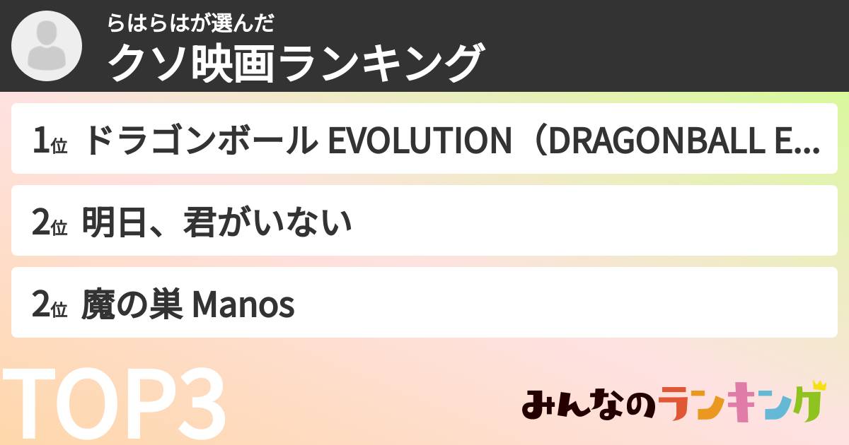 らはらはさんの「クソ映画ランキング」