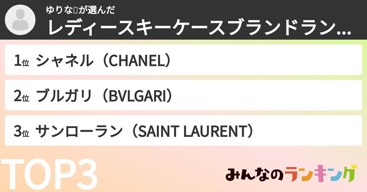 ゆりな🎀さんの「レディースキーケースブランドランキング」