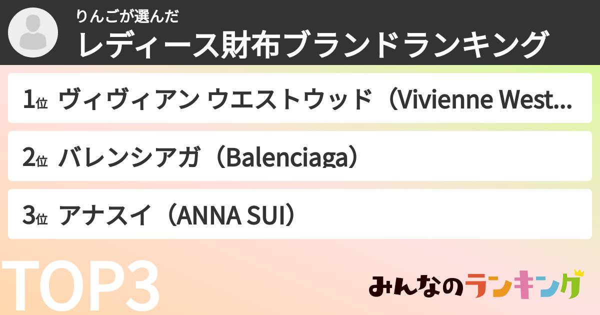 りんごさんの「レディース財布ブランドランキング」