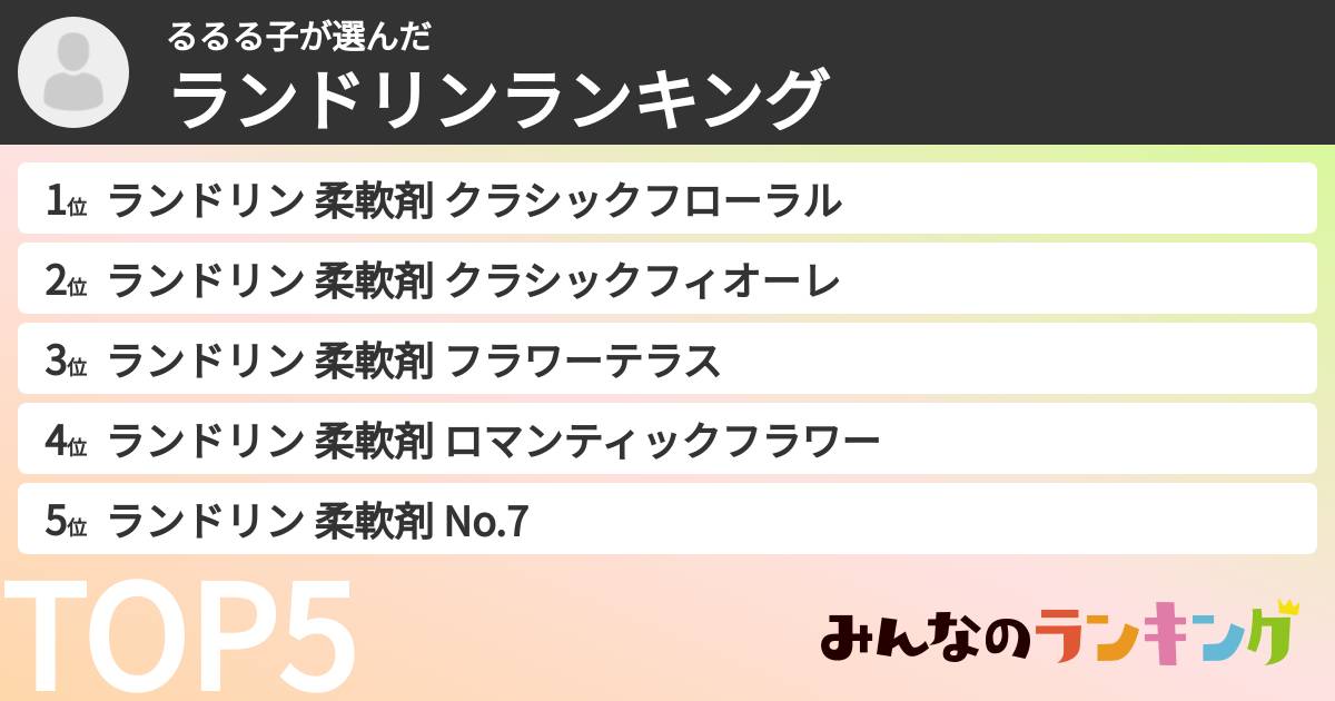 るるる子さんの「ランドリンランキング」