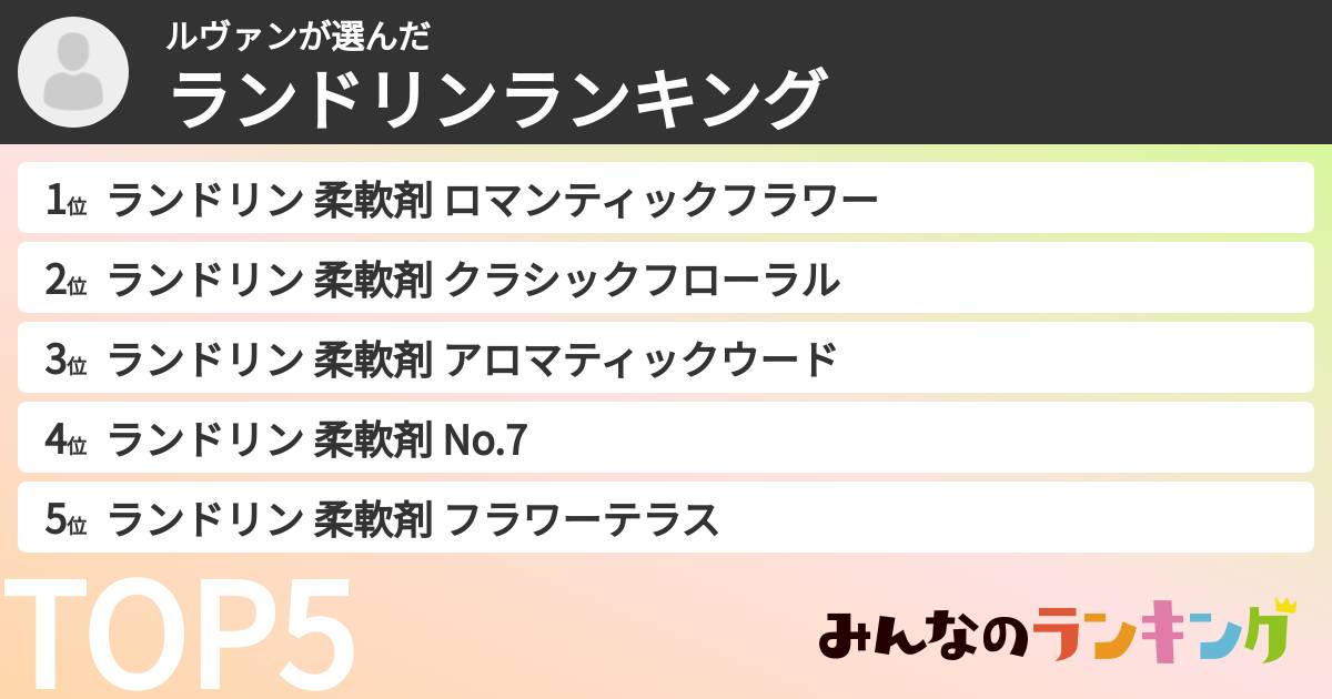 ルヴァンさんの「ランドリンランキング」