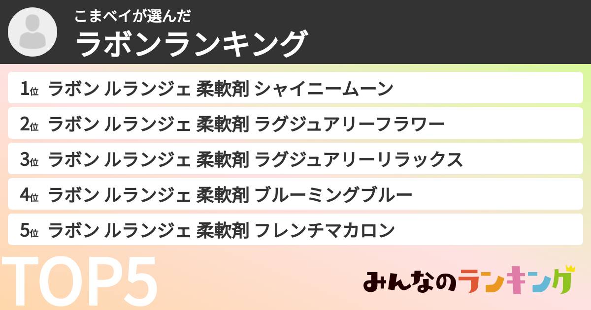 こまベイさんの「ラボンランキング」