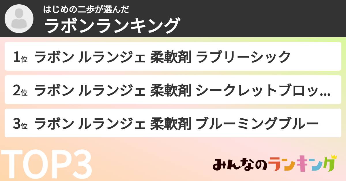 はじめの二歩さんの「ラボンランキング」