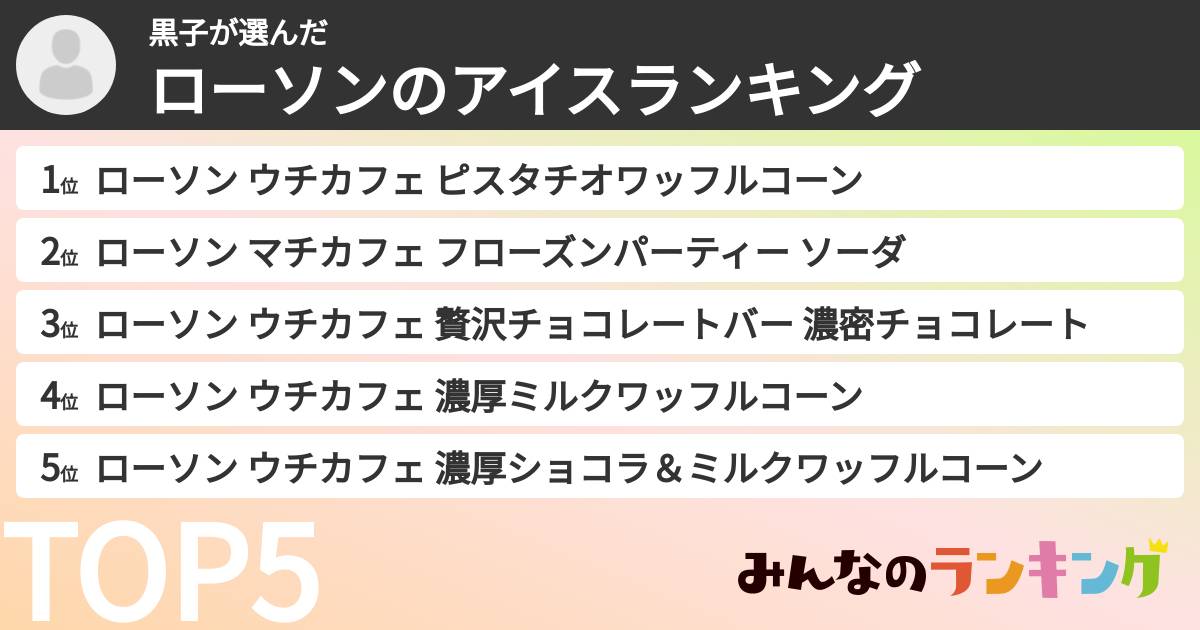 黒子さんの「ローソンのアイスランキング」