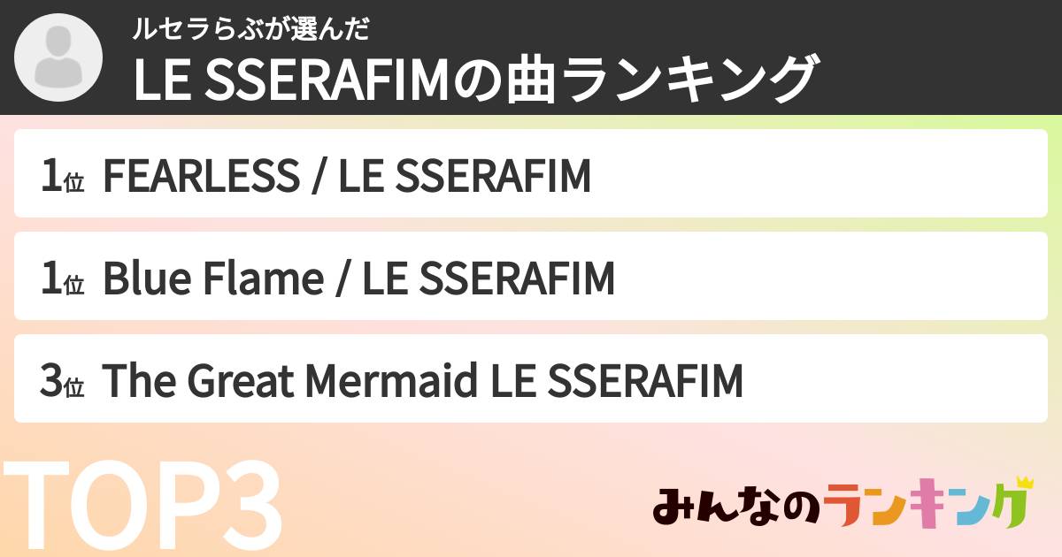 ルセラらぶさんの「LE SSERAFIMの曲ランキング」