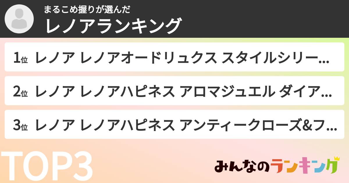 まるこめ握りさんの「レノアランキング」