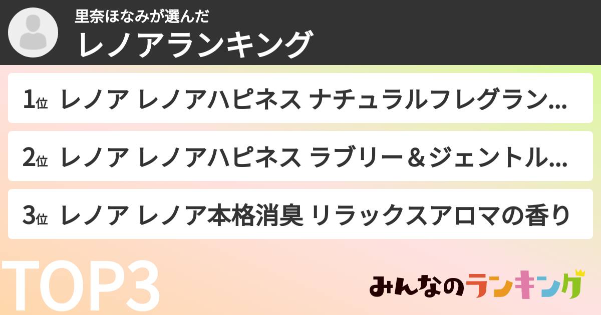 里奈ほなみさんの「レノアランキング」