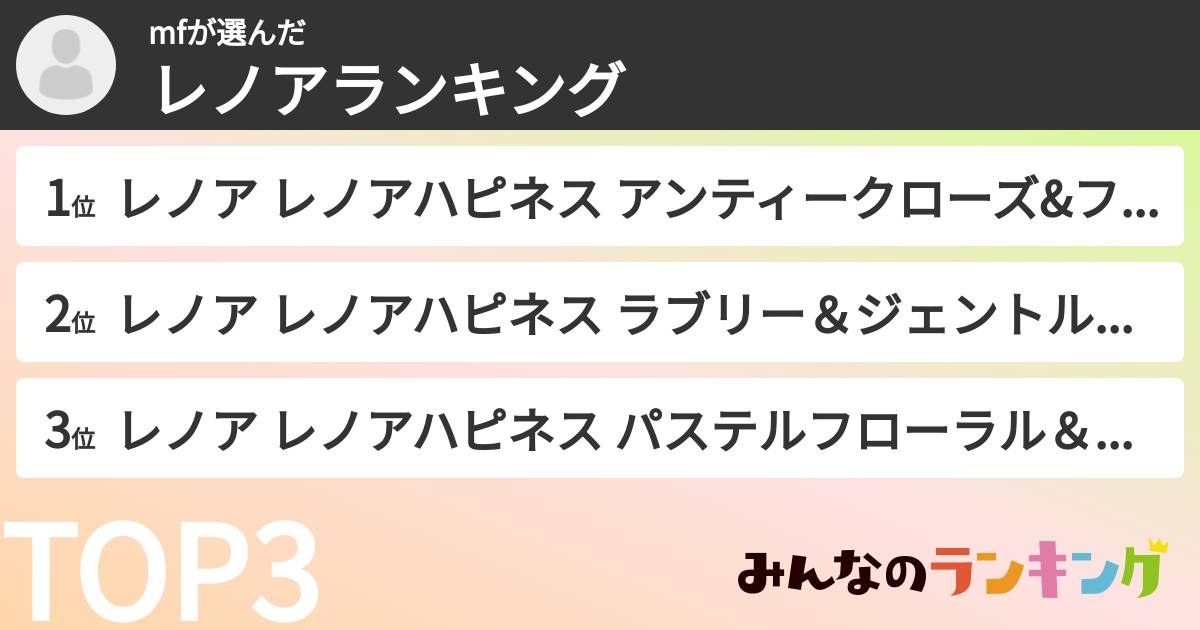 mfさんの「レノアランキング」