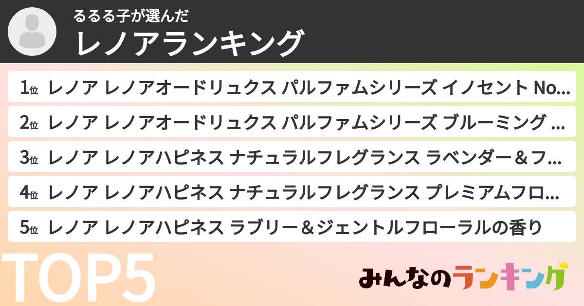 るるる子さんの「レノアランキング」