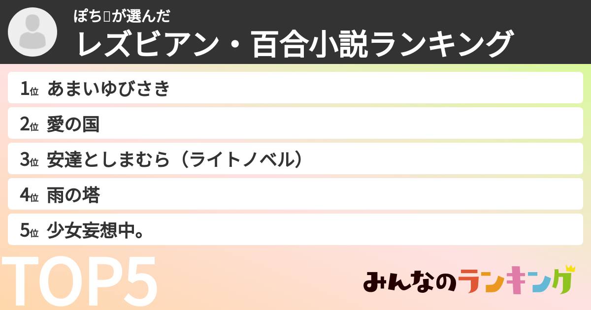 ぽち🐶さんの「レズビアン・百合小説ランキング」